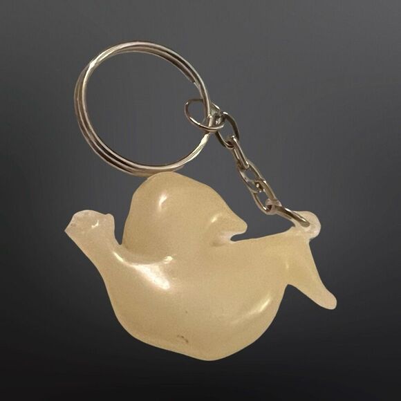 Vintage Hard Plastic Ghost Keychain B12 - Picture 3 of 3